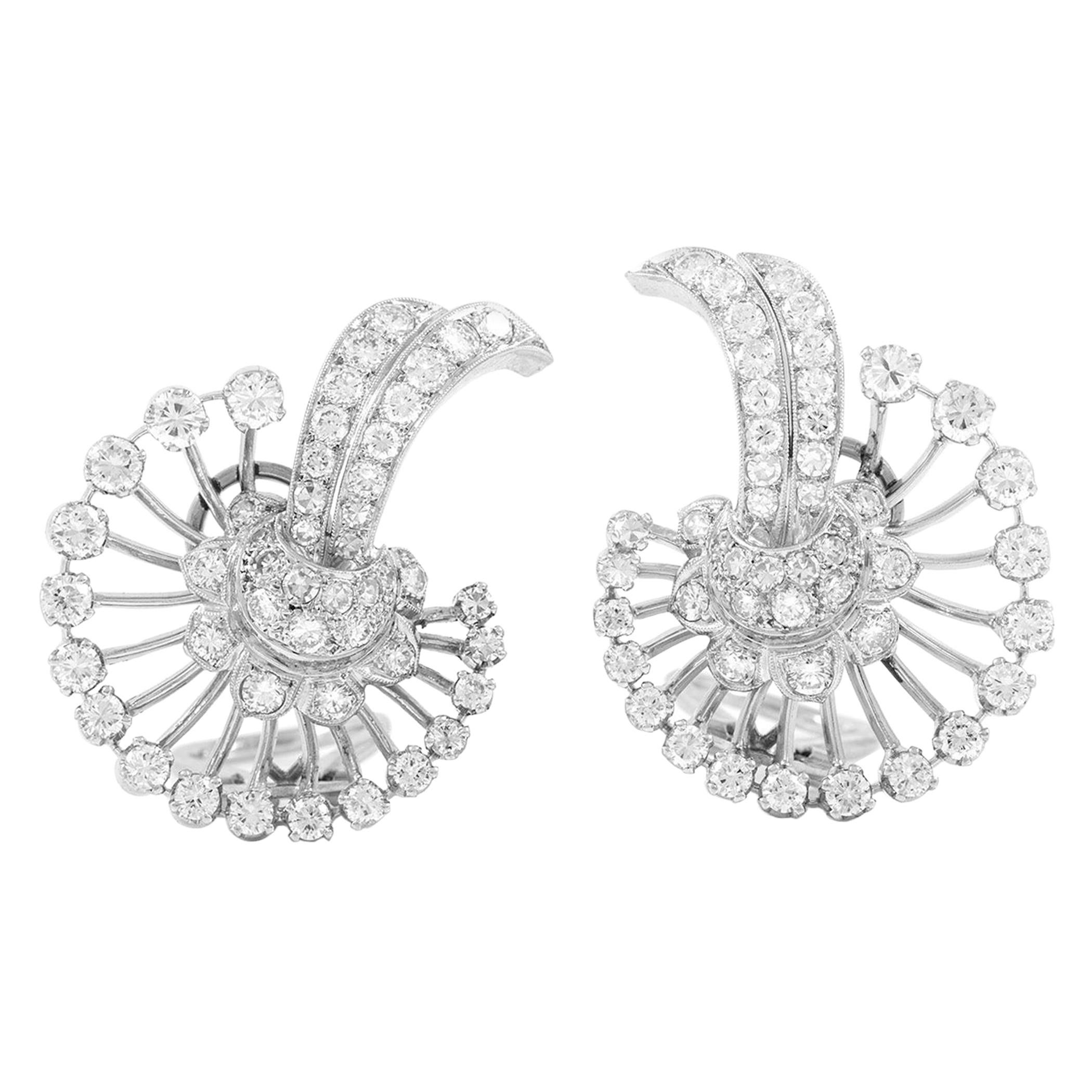 Platinum 1930s Diamonds Earrings