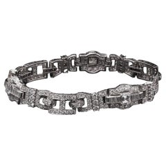Platinum 1940s Diamond Bracelet with 9.21 Carats of Diamonds