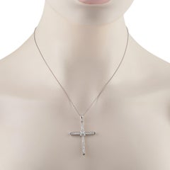 Platinum 1.95ct Diamond Cross Pendant Necklace MF39-041326