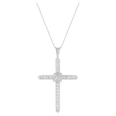 Platinum 1.95ct Diamond Cross Pendant Necklace MF39-041326
