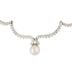 Platinum 19.87 TW Diamond South Sea Pearl Necklace by Angela Cummings for Assael