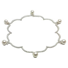 Platinum 19.87 TW Diamond South Sea Pearl Necklace by Angela Cummings for Assael