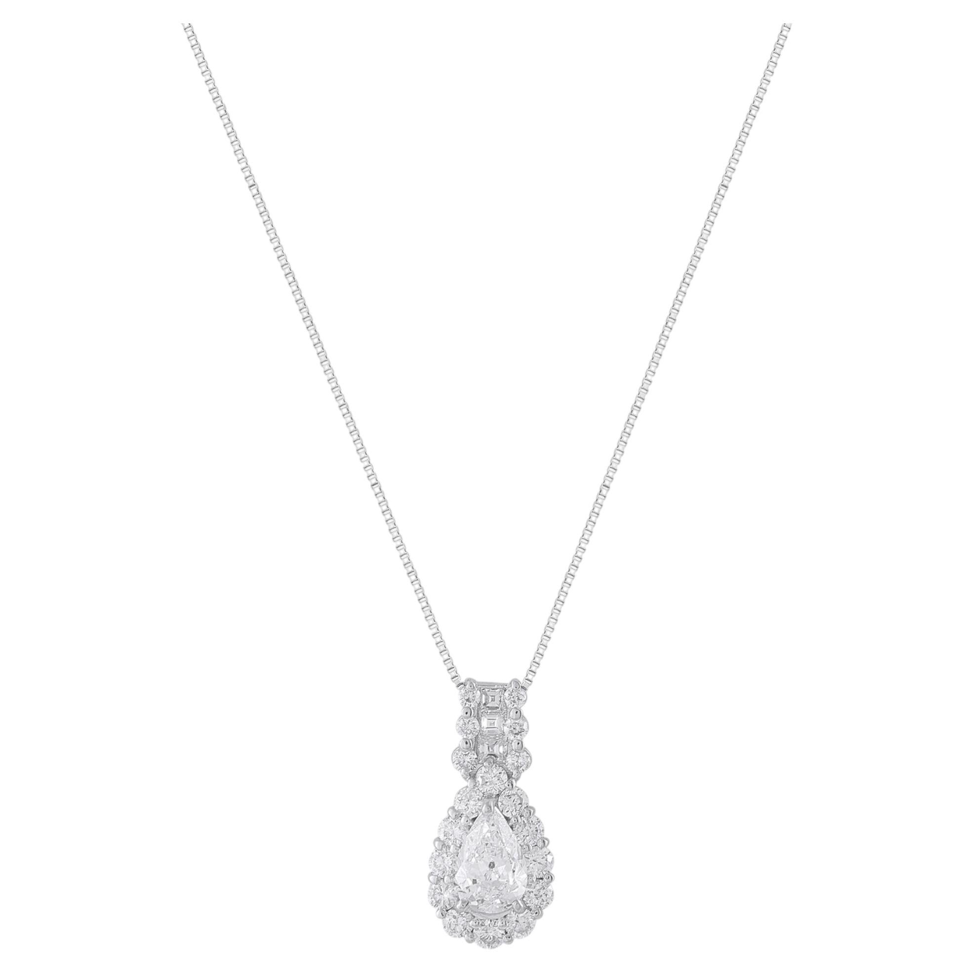 Collana con ciondolo in platino con diamante da 1,98 carati MF01-071426