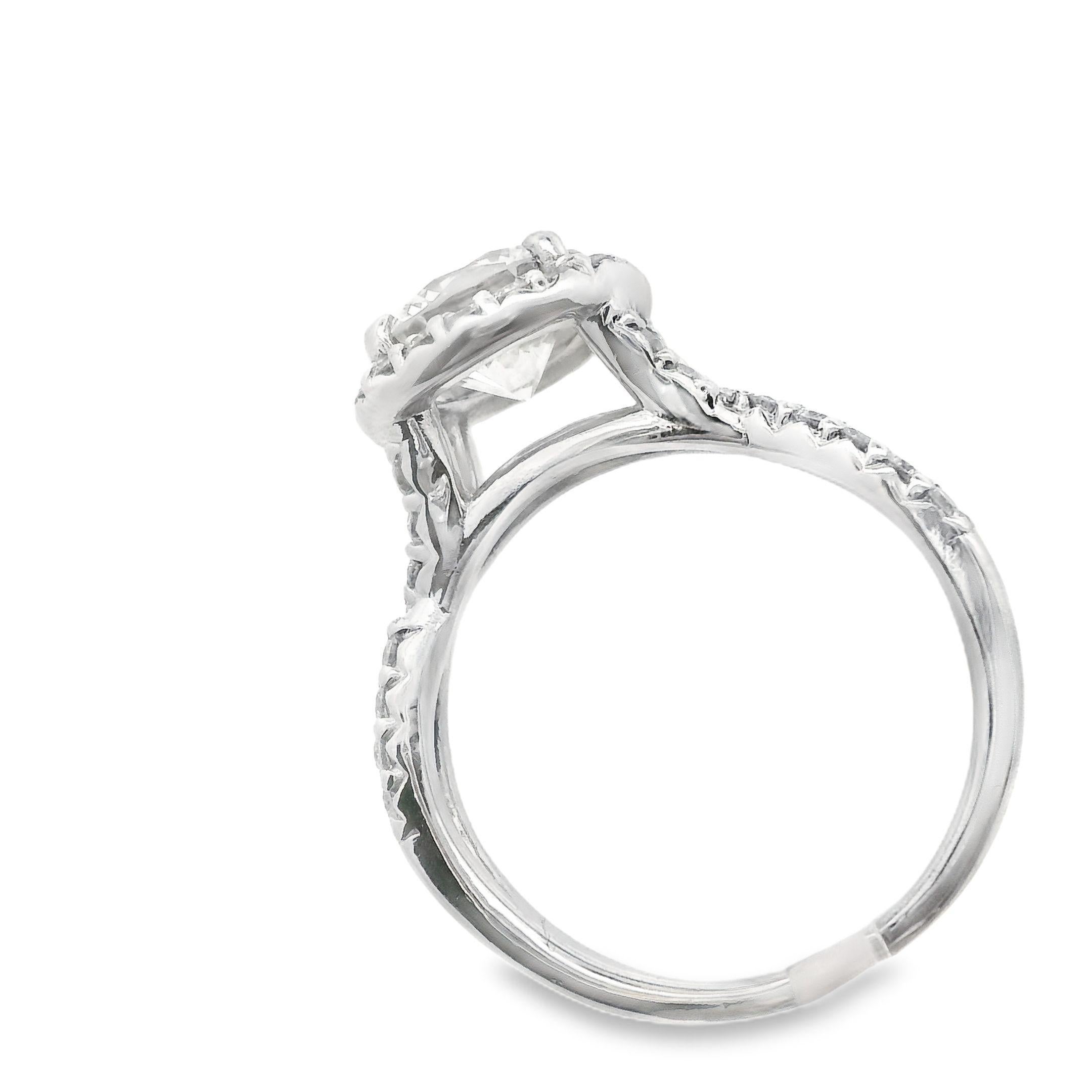 Platinum 2+ Carat Diamond Engagement Ring For Sale 5