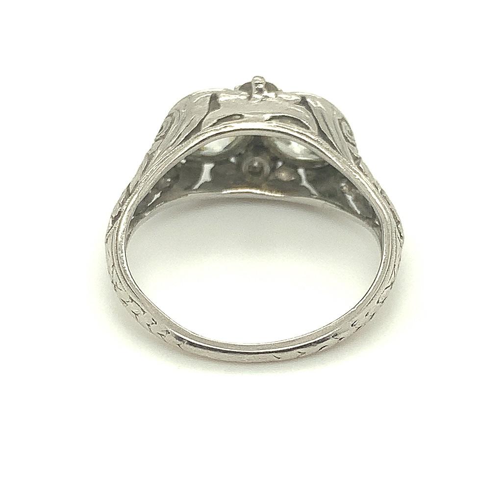 Platin 2 Karat Diamant Filigraner Ring (Alteuropäischer Schliff) im Angebot