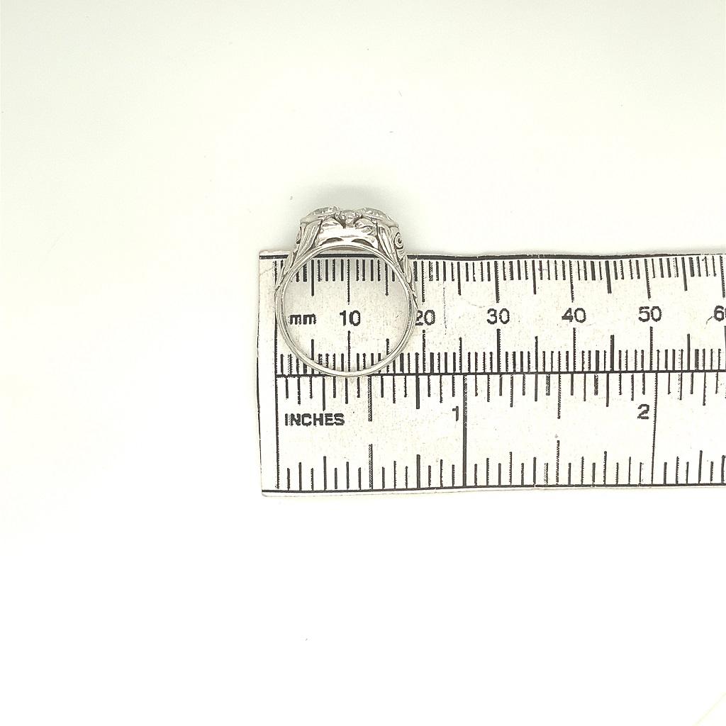 Old European Cut Platinum 2 Carat Diamond Filigree Ring For Sale