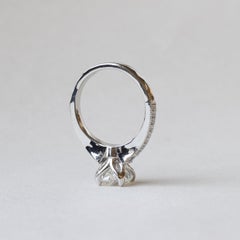 Bague en platine sertie d'un diamant naturel de 2 carats, certifiée GIA