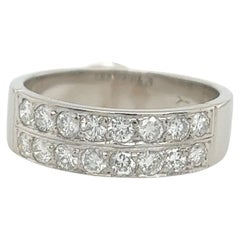 Platinum 2-Row Diamond Ring, Set With 0.50ct Round Brilliant Cut Diamonds
