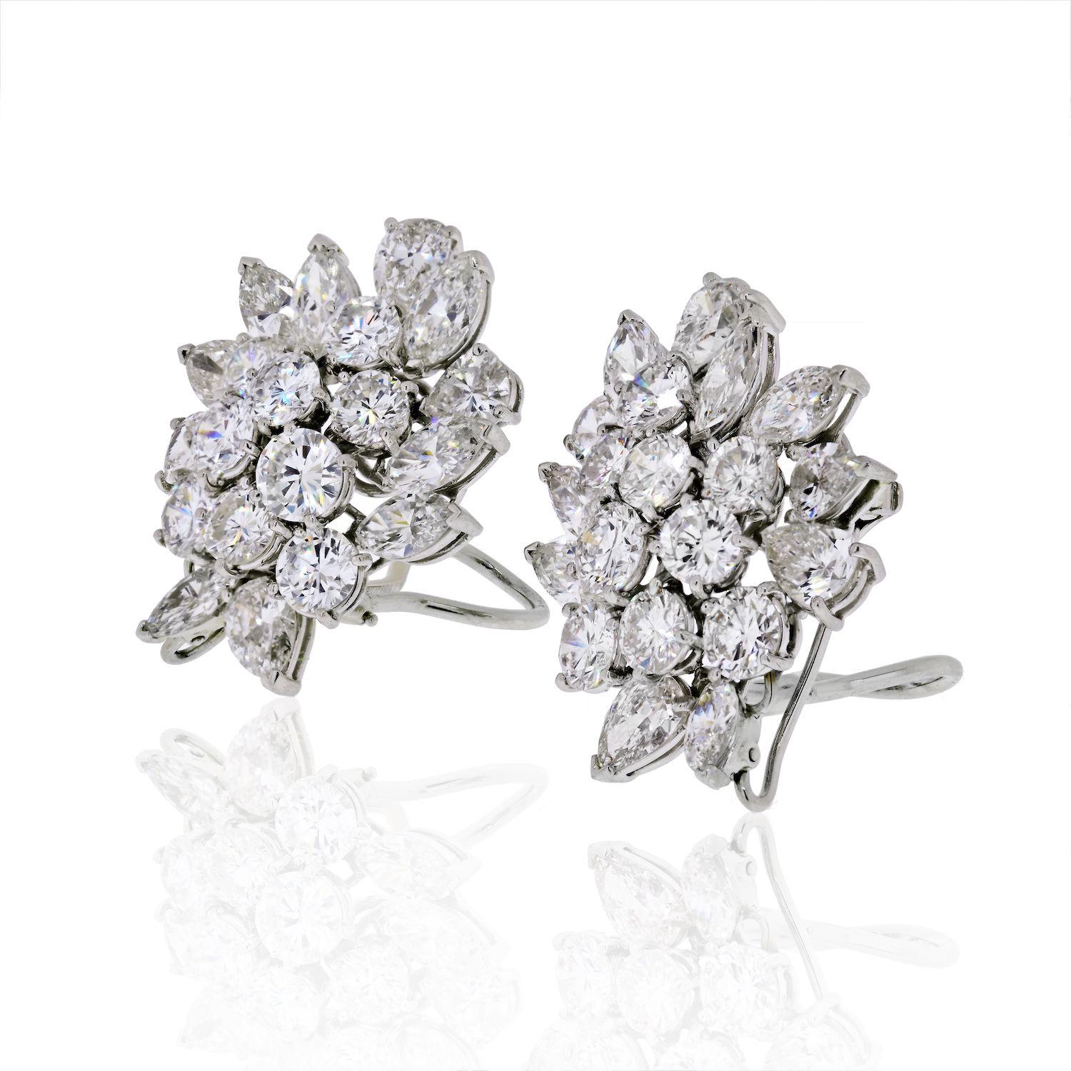 This vintage Round, Marquise, Pear Cut Cluster Statement earrings are created with best quality sparkling diamonds. This is a must have earring for any of your special events. These earrings will transition nicely from day to the night events.
A