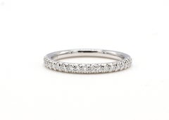 Platinum .20 Carat Round Natural Diamond Half Wedding Band Ring