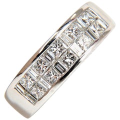 Bracelet en platine avec diamants de 2,00 carats, diamants baguettes G/VS et diamants taille princesse