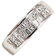 Platinum 2.00 Carat Diamonds Band G/VS Baguette and Princess Channel Brilliant*