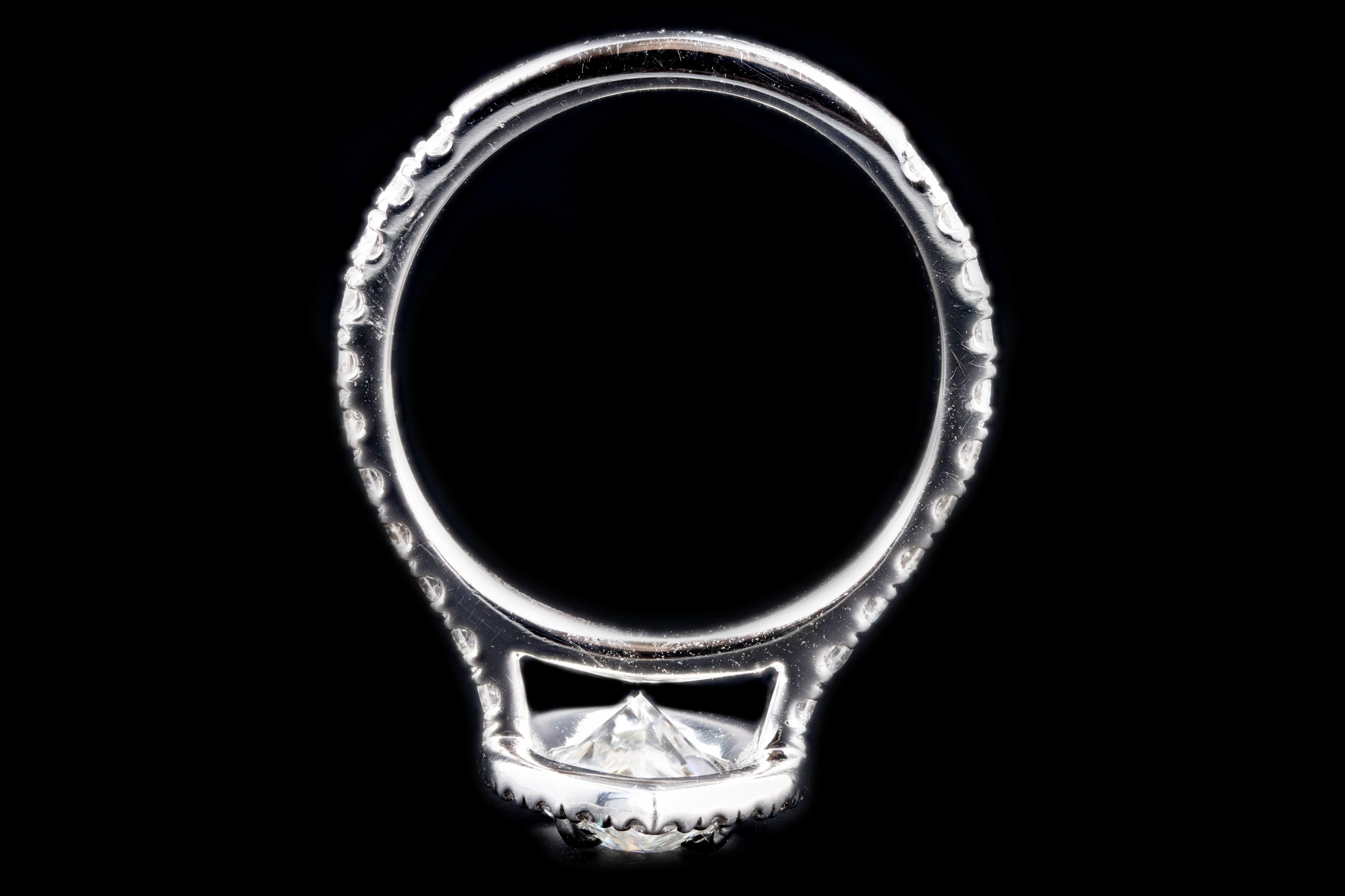 Women's Platinum 2.00 Carat Marquise Cut Diamond Halo Engagement Ring
