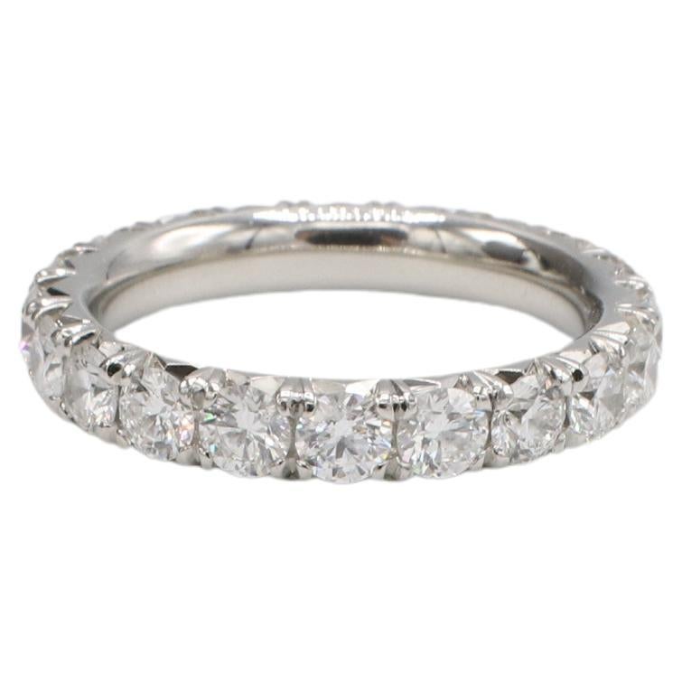 Platinum 2.00 Carat Natural Round Diamond Eternity Band Ring