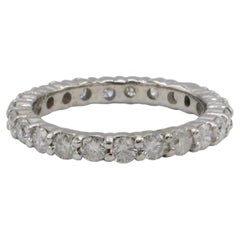 Platinum 2.00 Carat Natural Round Diamond Eternity Wedding Band Ring