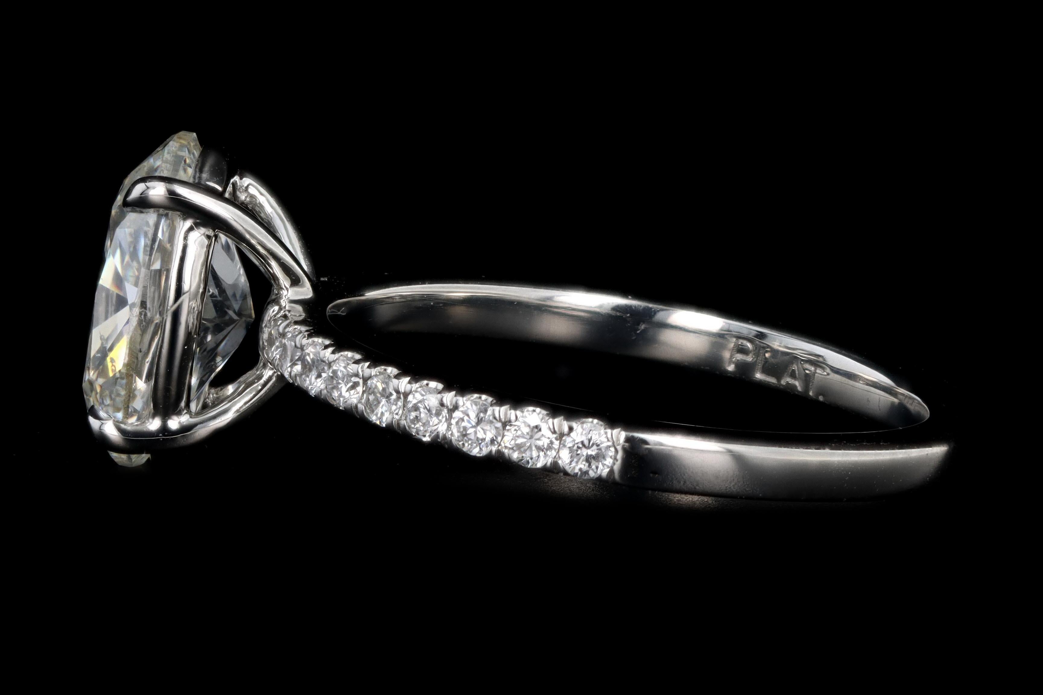 Oval Cut Platinum 2.02 Carat Oval Diamond Engagement Ring