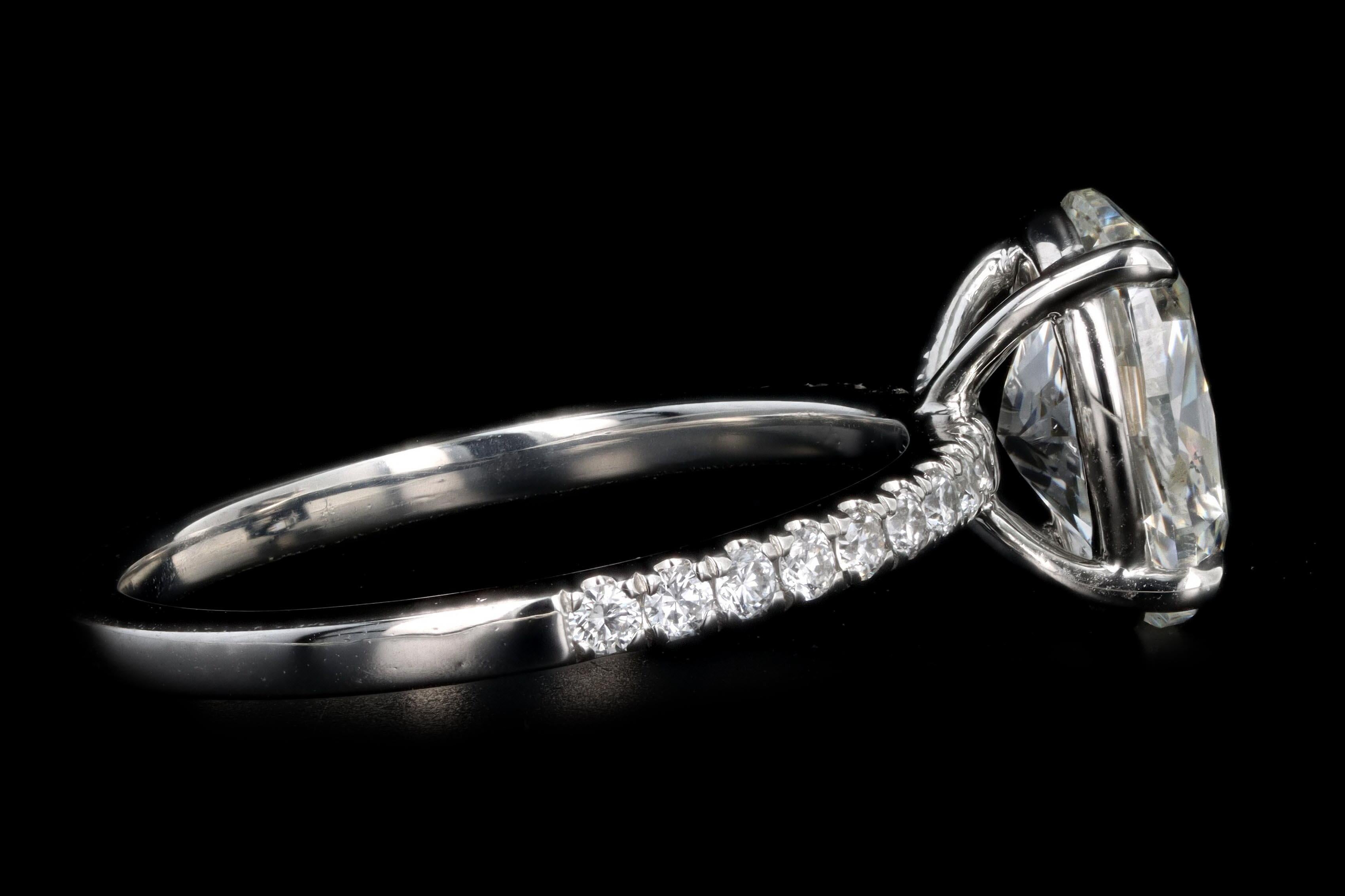 Women's Platinum 2.02 Carat Oval Diamond Engagement Ring