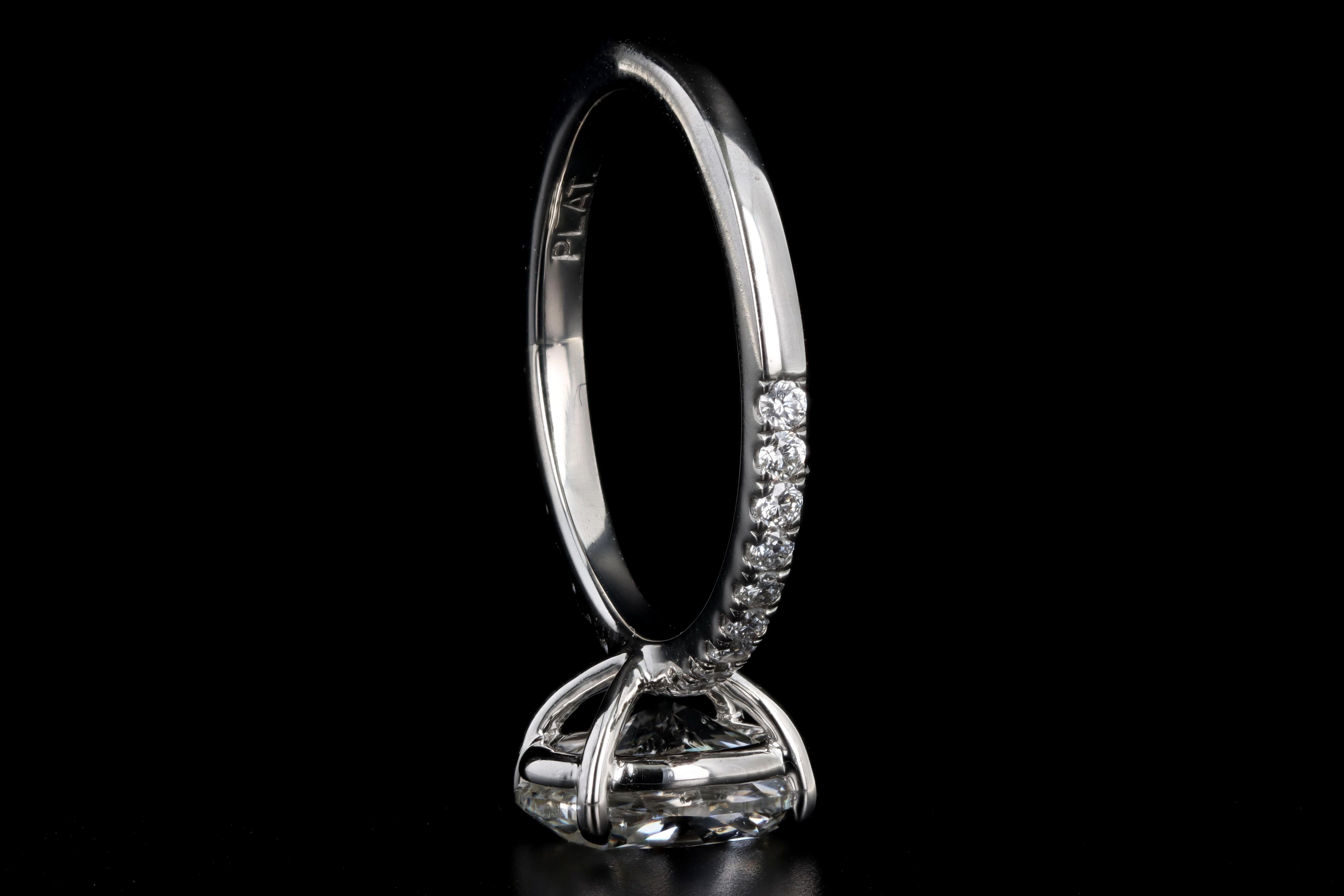 Platinum 2.02 Carat Oval Diamond Engagement Ring 2