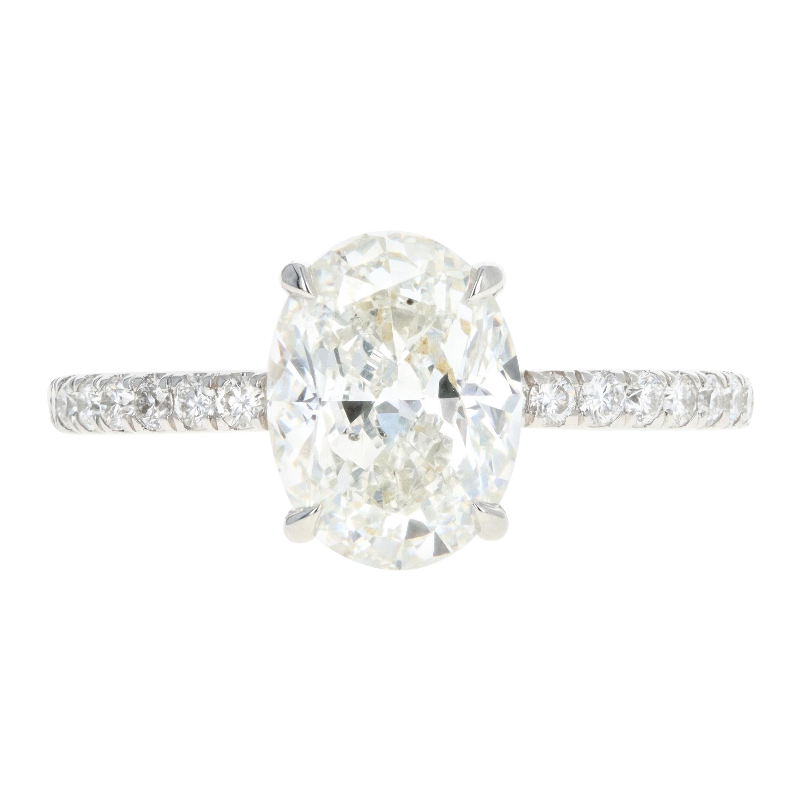 Platinum 2.02 Carat Oval Diamond Engagement Ring