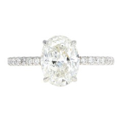 Platinum 2.02 Carat Oval Diamond Engagement Ring
