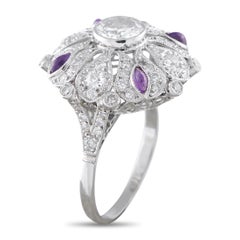 Platinum 2.05ct Diamond Art Deco Flower Ring MF34-021926