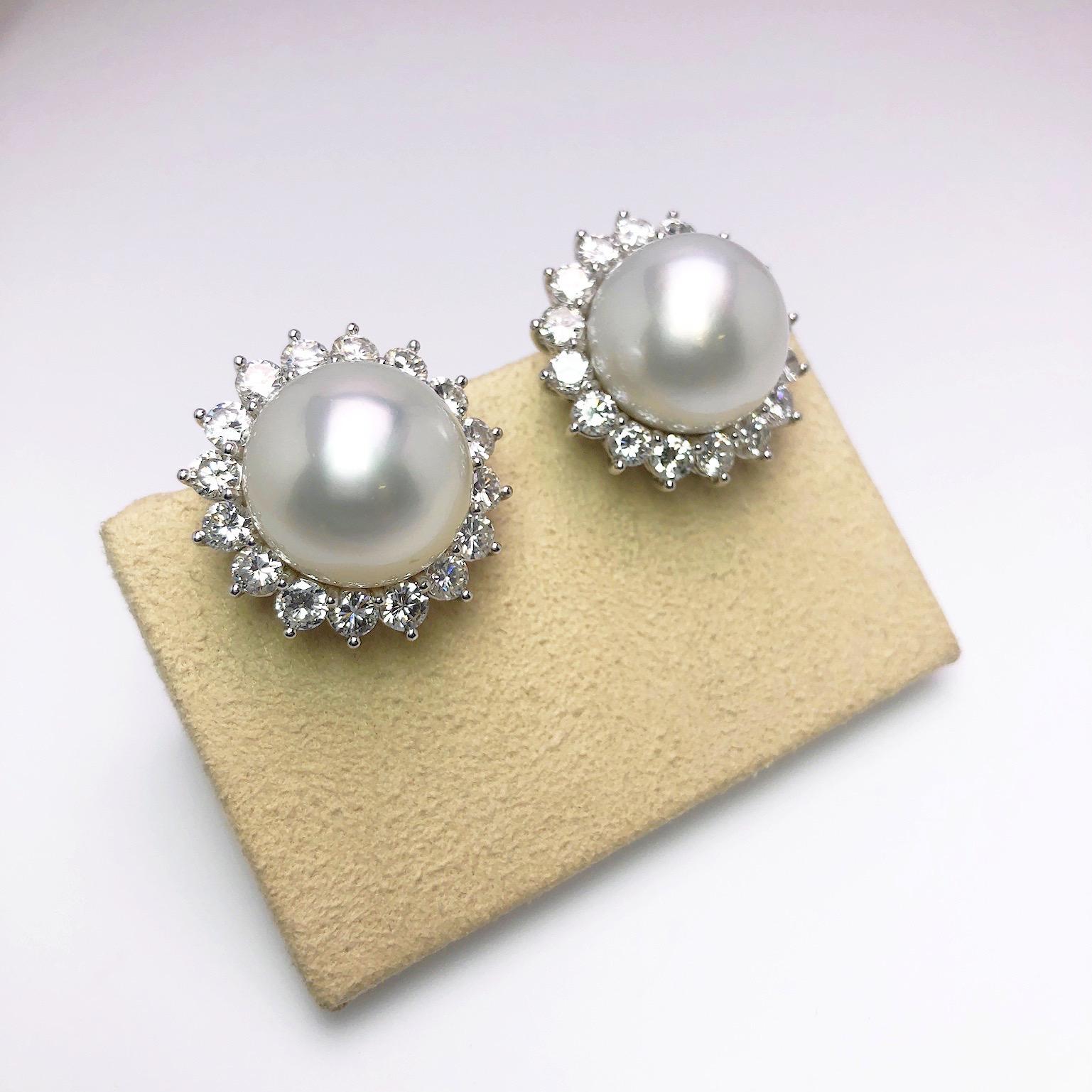 large pearl and diamond earrings