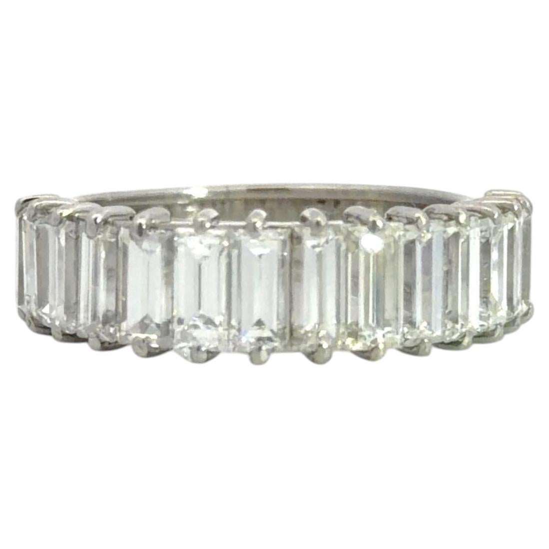 Platin 2,0ct Baguette Diamant Band Ring Größe 6,5 Sizable