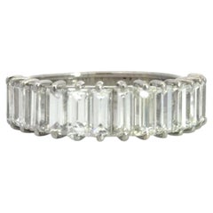 Platin 2,0ct Baguette Diamant Band Ring Größe 6,5 Sizable