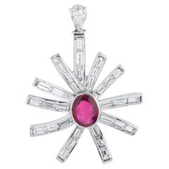 Platinum 2.0ct Diamond and Ruby Pendant MF15-051326