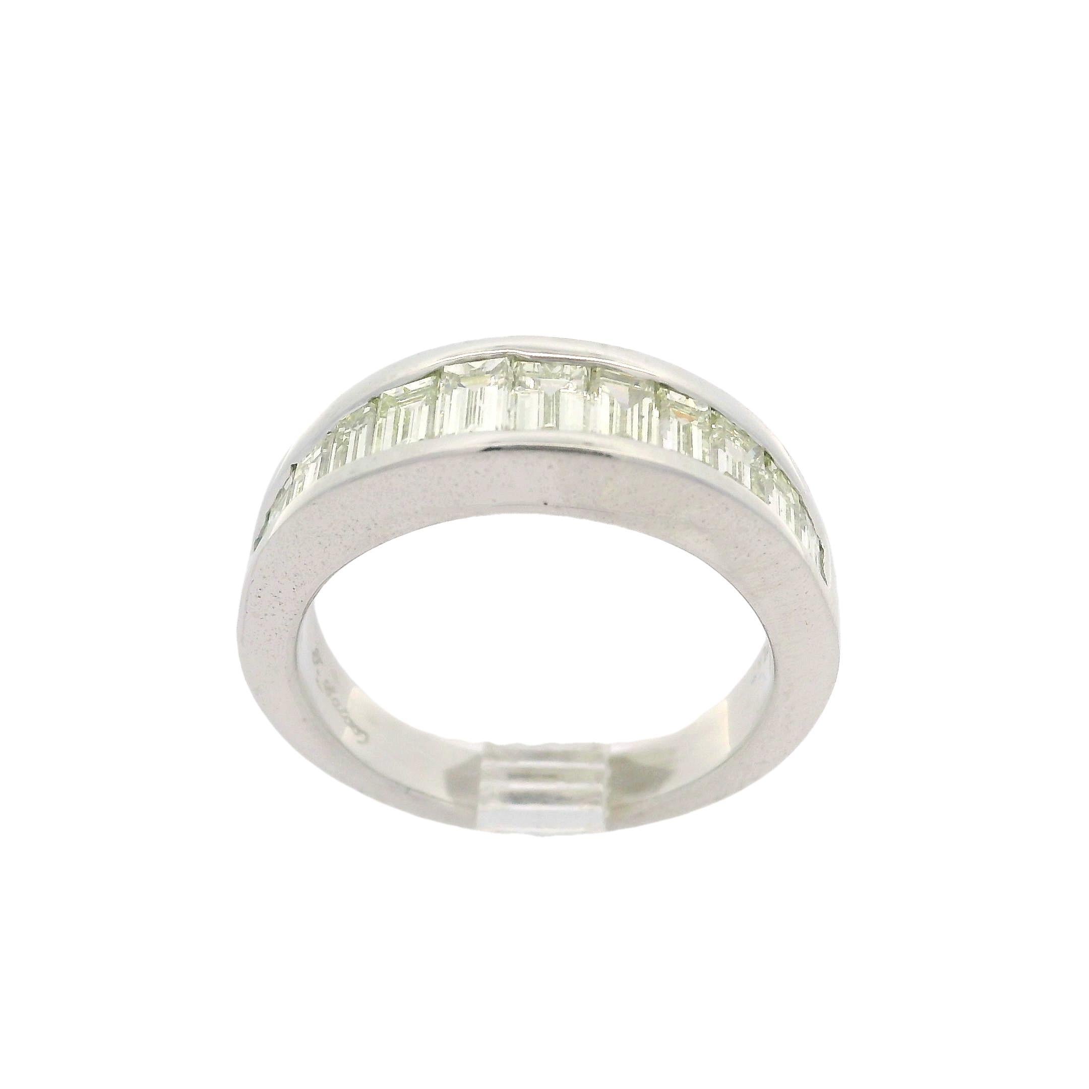 De las mujeres Alianza de Platino 2.0ctw Diamante Baguette Canal Tamaño 6 en venta