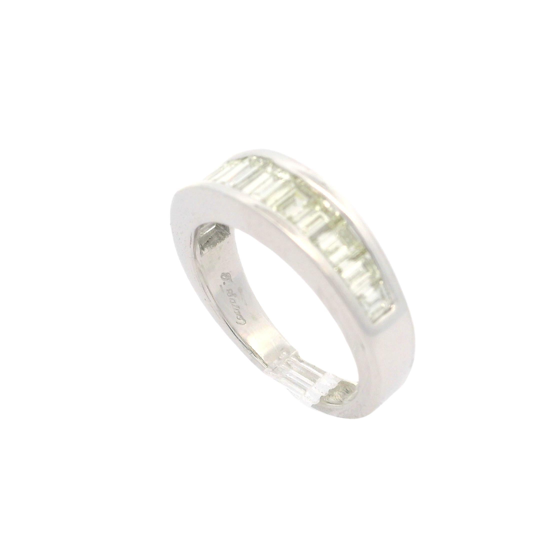 Alianza de Platino 2.0ctw Diamante Baguette Canal Tamaño 6 en venta 3