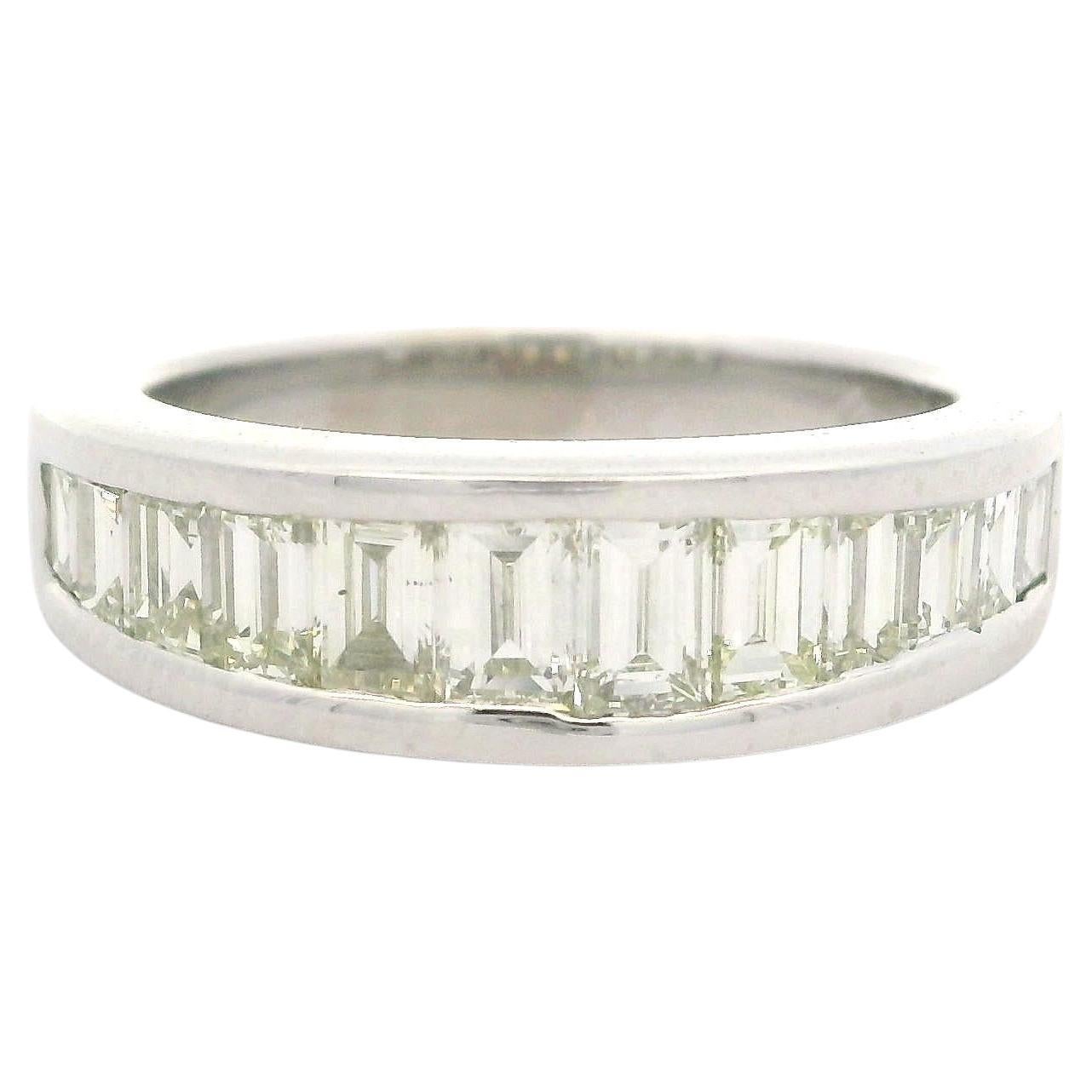 Alianza de Platino 2.0ctw Diamante Baguette Canal Tamaño 6 en venta