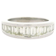 Platinum 2.0ctw Baguette Diamond Channel Set Wedding Band Ring Size 6