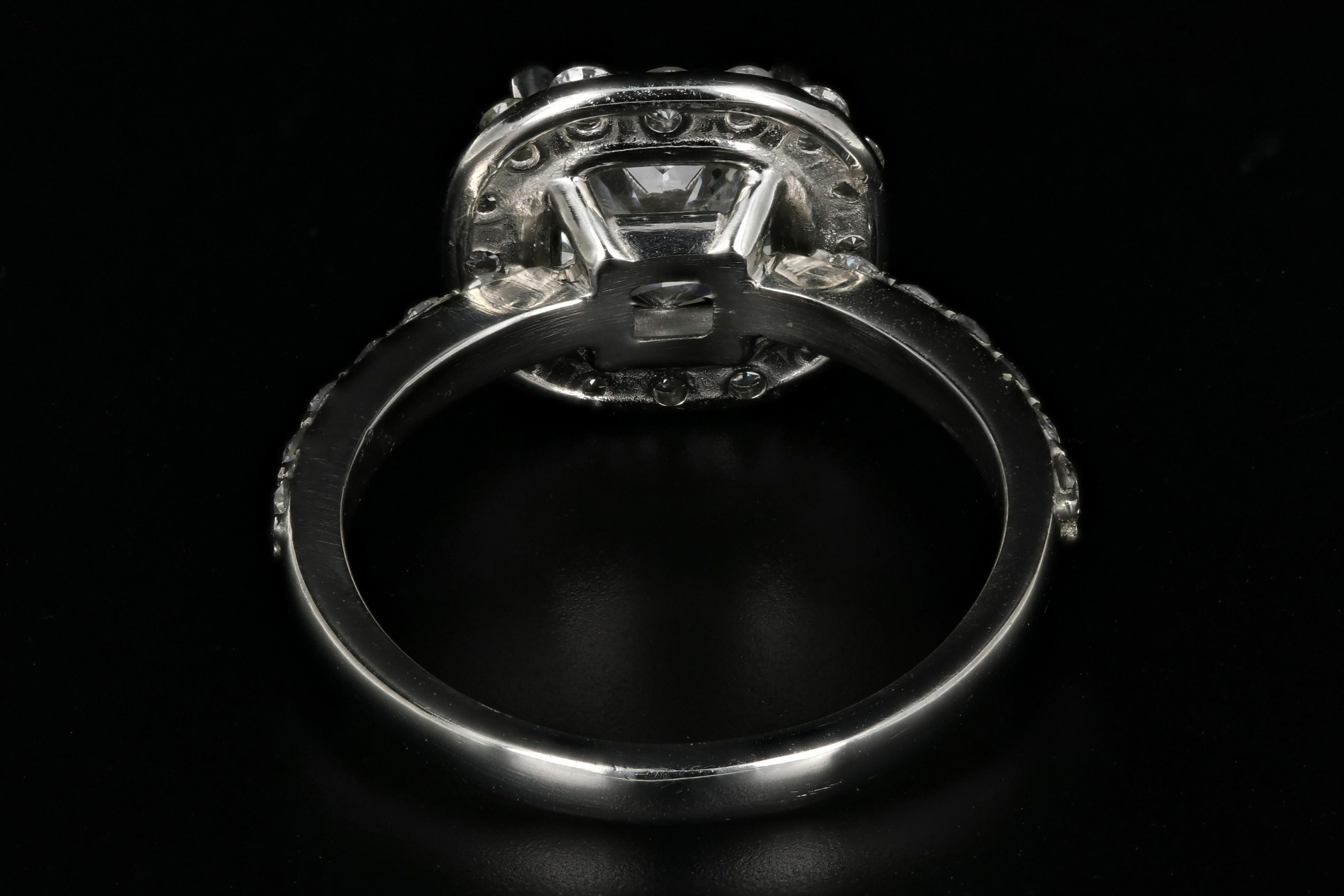 Platinum 2.11 Carat Radiant Diamond Halo Engagement Ring GIA Certified In New Condition In Cape May, NJ