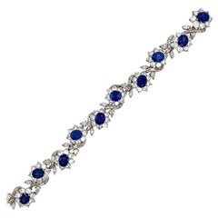 Platinum 21.23 Carat Sapphire Diamond Bracelet