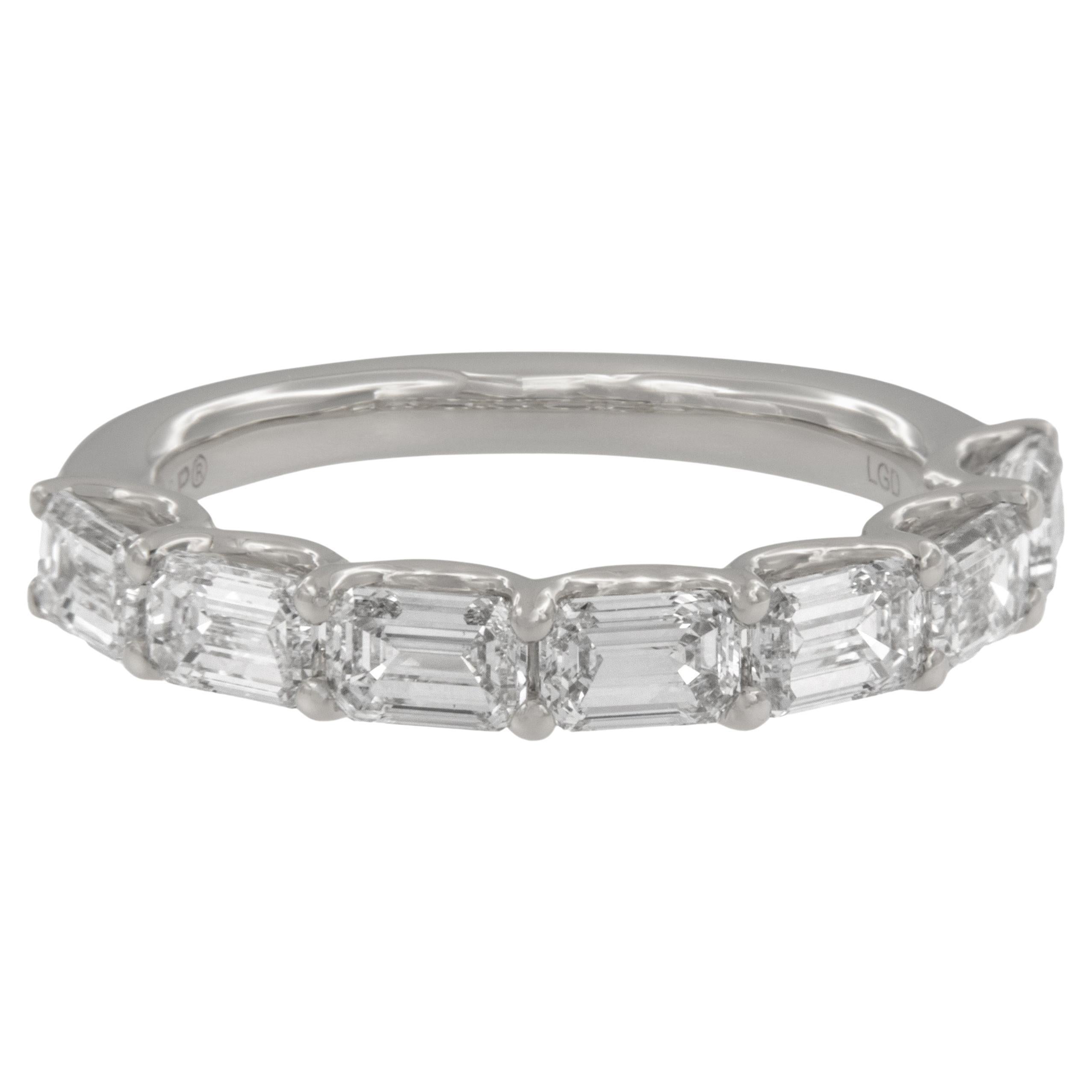 Platinum 2.13 Cttw Lab Grown Emerald Cut East - West Diamond Band