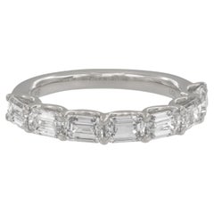 Platinum 2.13 Cttw Lab Grown Emerald Cut East - West Diamond Band