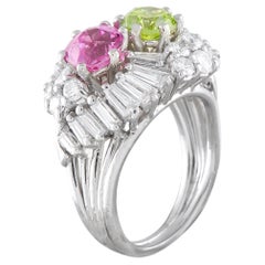 Platinum 2.15ct Diamond and Pink Sapphire Ring MF27-051526