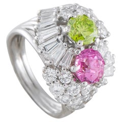 Platinum 2.15ct Diamond and Pink Sapphire Ring MF27-051526