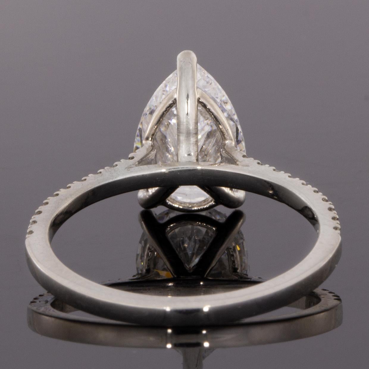 Pear Cut Platinum 2.21 Carat Pear Diamond Solitaire Engagement Ring