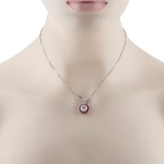 Collana in platino con diamanti e rubini da 2,21 carati MF29-012826