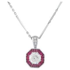 Collana in platino con diamanti e rubini da 2,21 carati MF29-012826