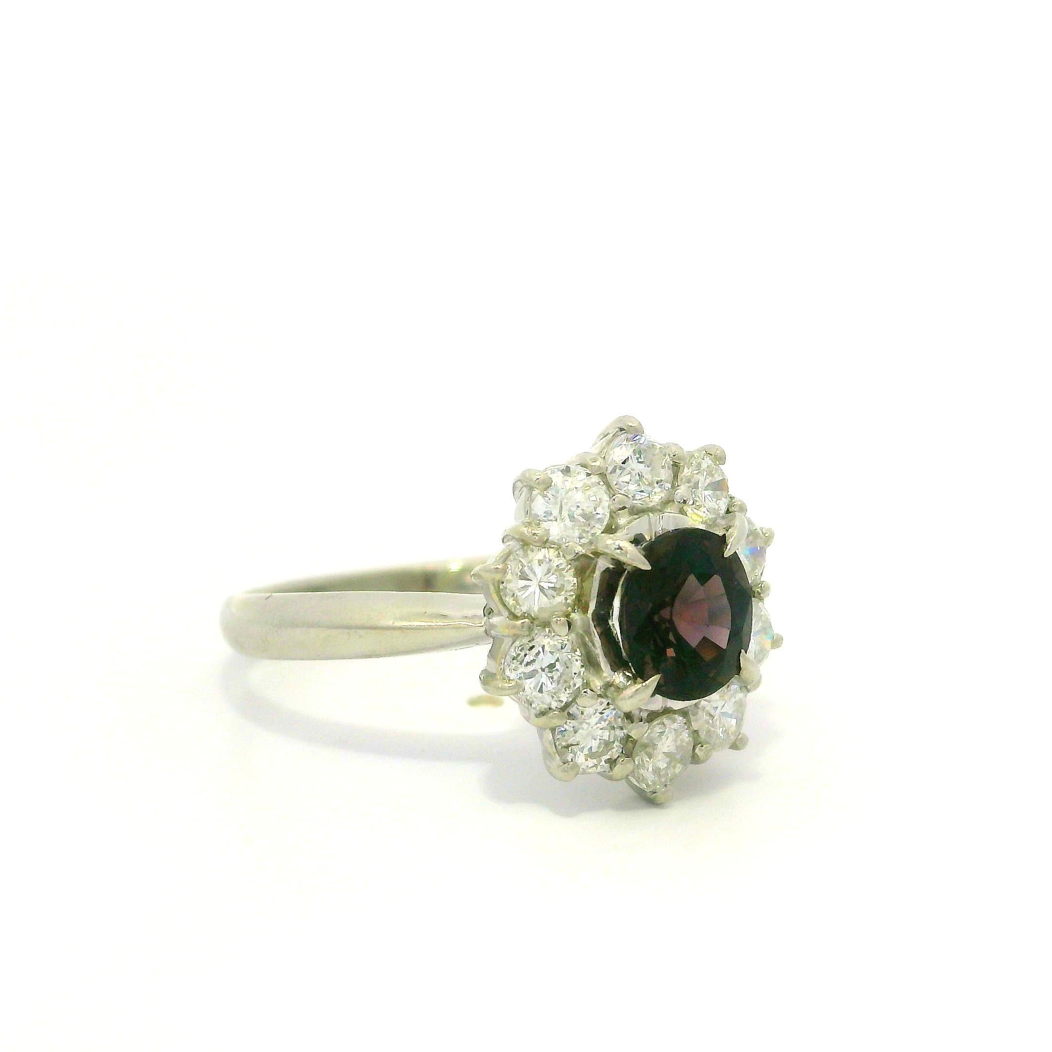 Bague en platine 2.22ctw No Heat Violet Purple Pink Color Change Sapphire Diamond en vente 5