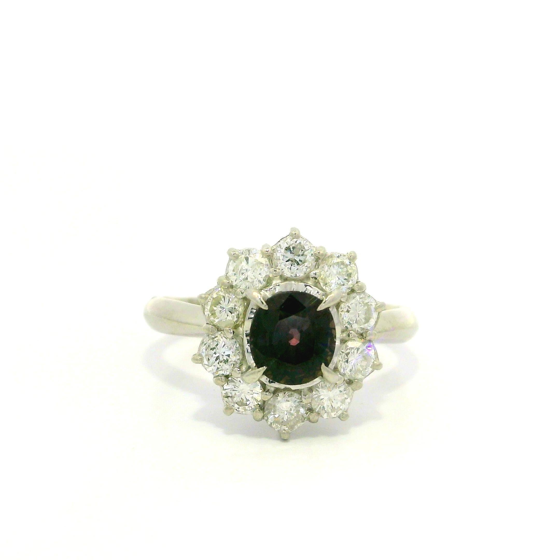 Bague en platine 2.22ctw No Heat Violet Purple Pink Color Change Sapphire Diamond en vente 7