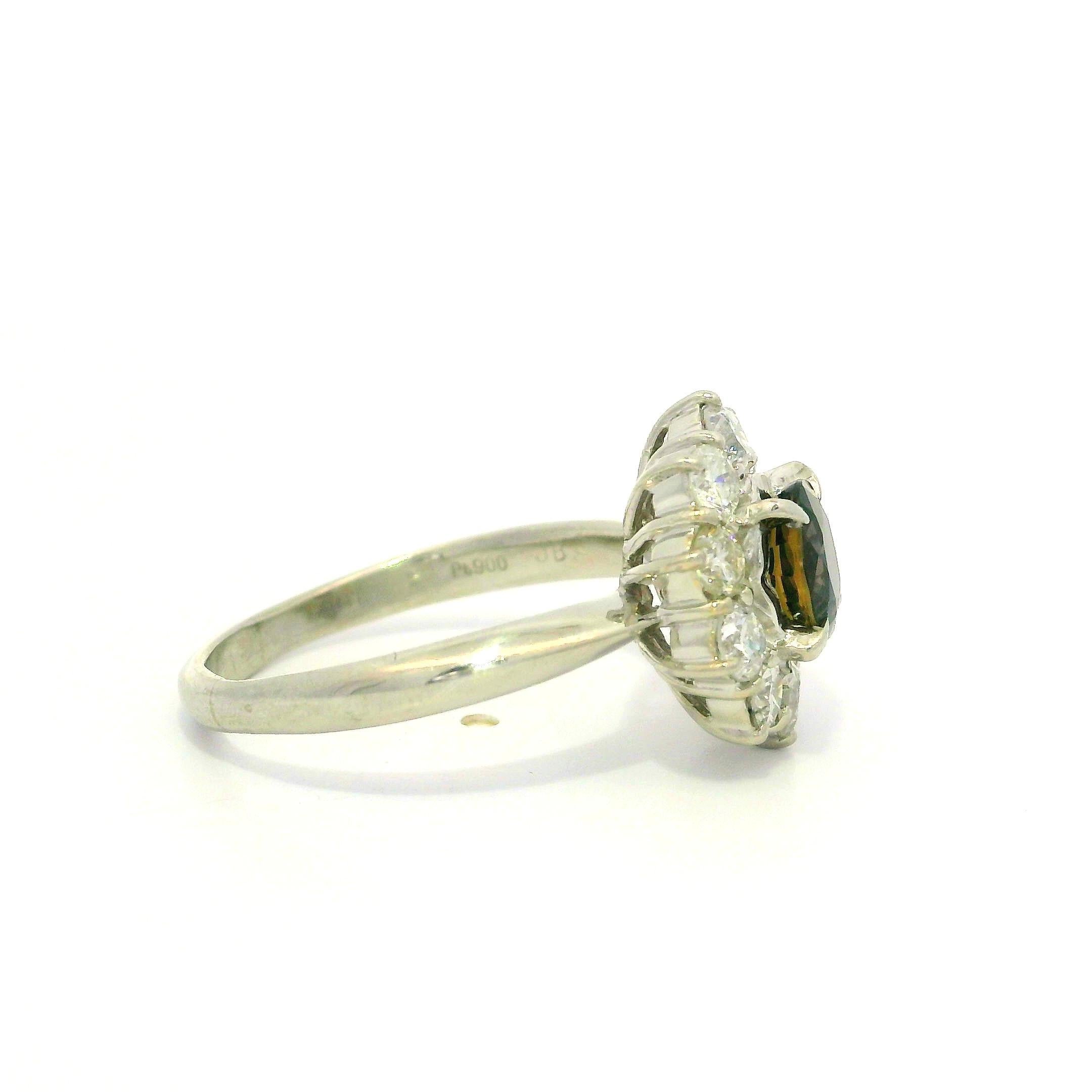 Bague en platine 2.22ctw No Heat Violet Purple Pink Color Change Sapphire Diamond Excellent état - En vente à Montclair, NJ