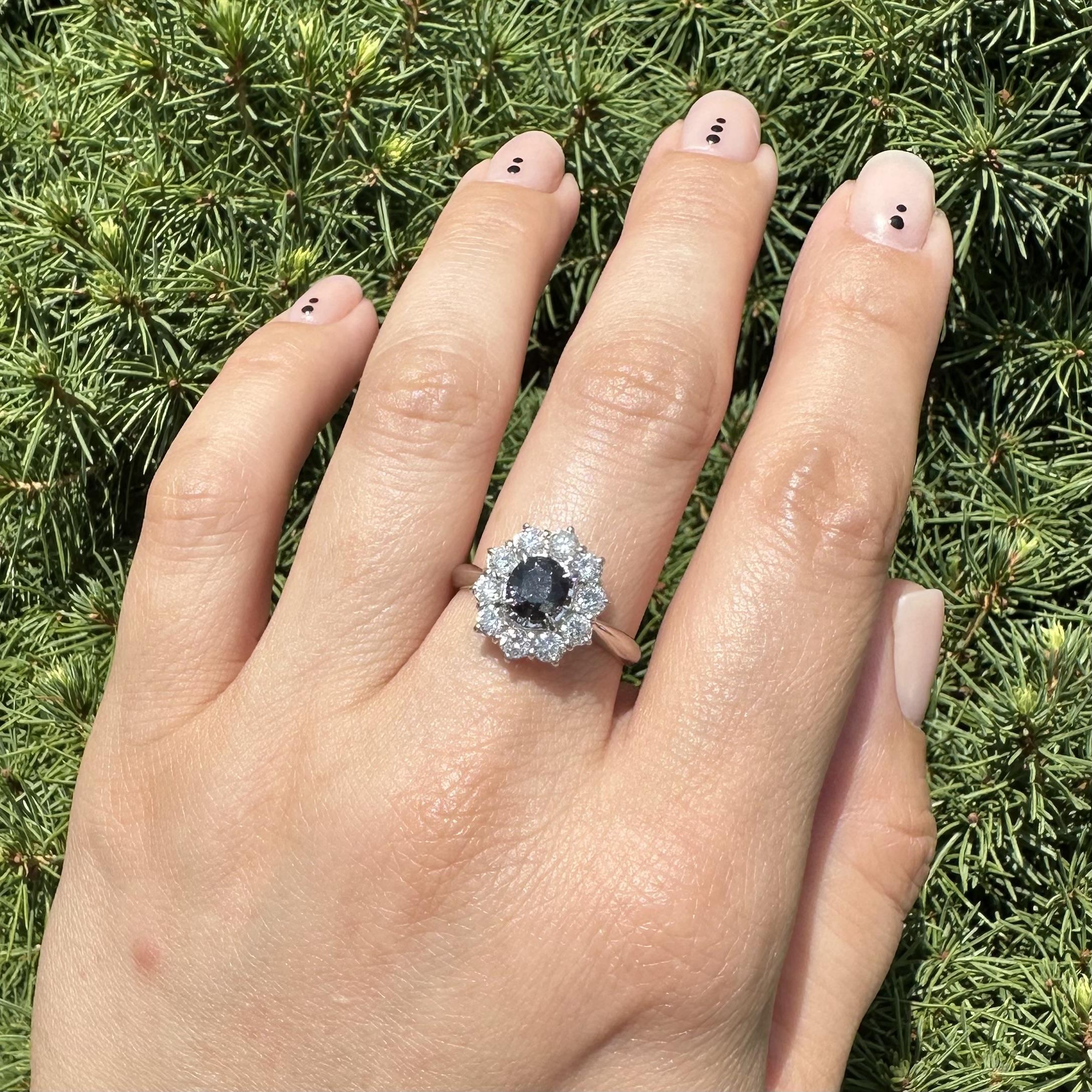 Bague en platine 2.22ctw No Heat Violet Purple Pink Color Change Sapphire Diamond en vente 1