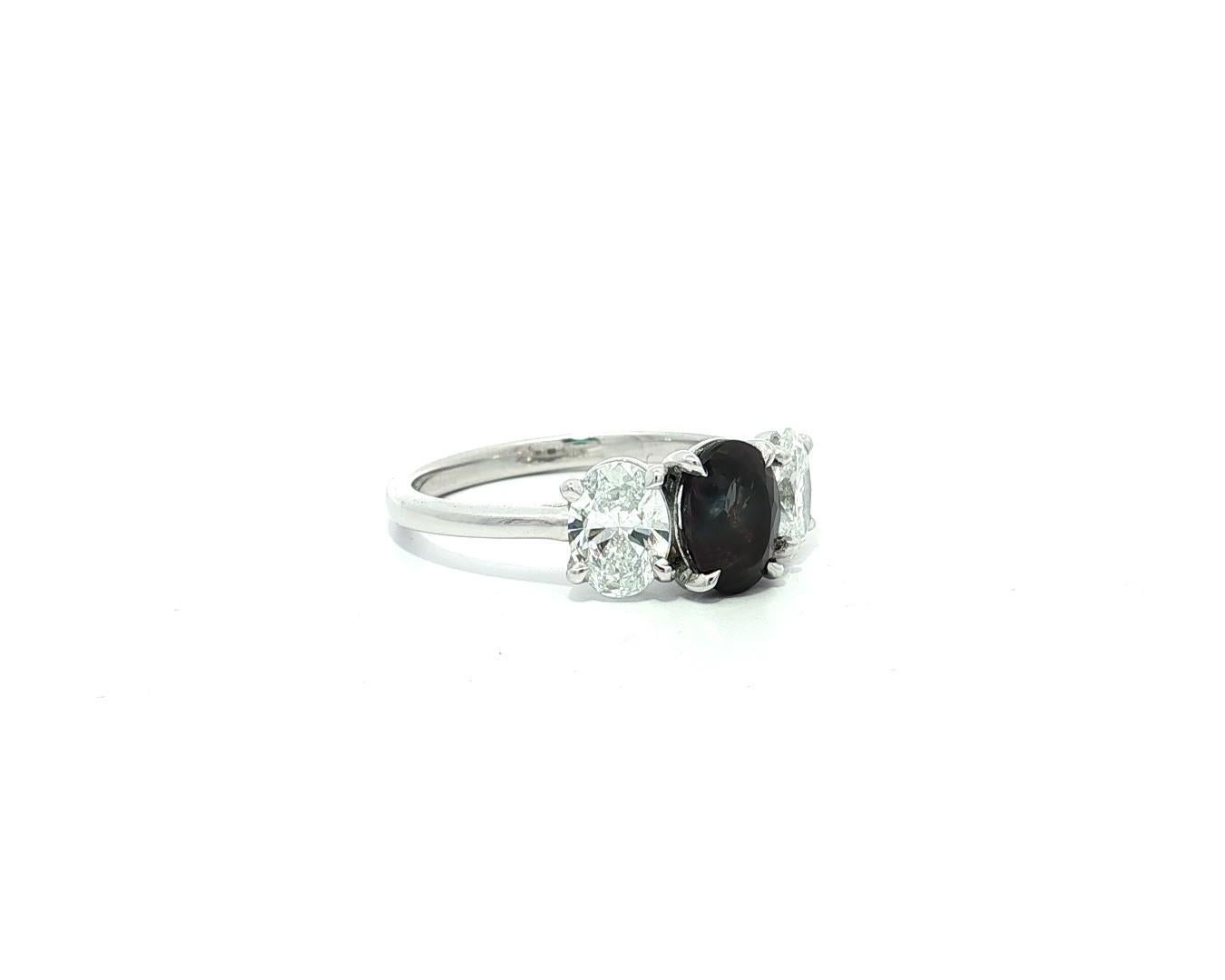 Bague ovale en platine 2.23ctw AGL Best Color Change Brazil Alexandrite Diamond 3 en vente 5