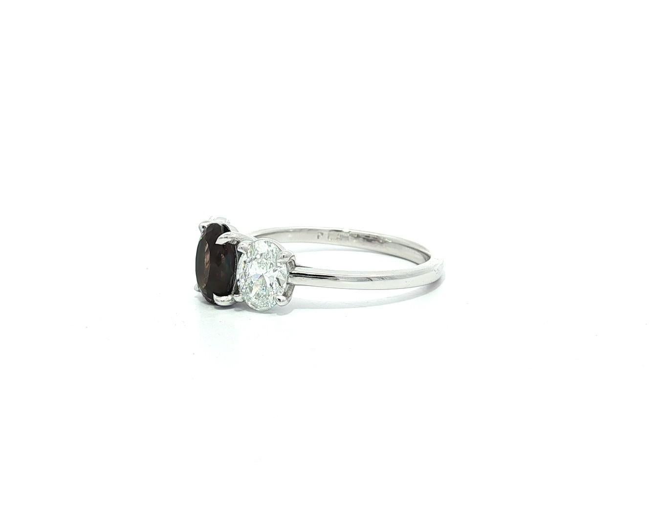 Bague ovale en platine 2.23ctw AGL Best Color Change Brazil Alexandrite Diamond 3 en vente 7