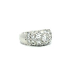 Platinum 2.23ctw Large Round Pave Set Diamonds Domed Band Ring