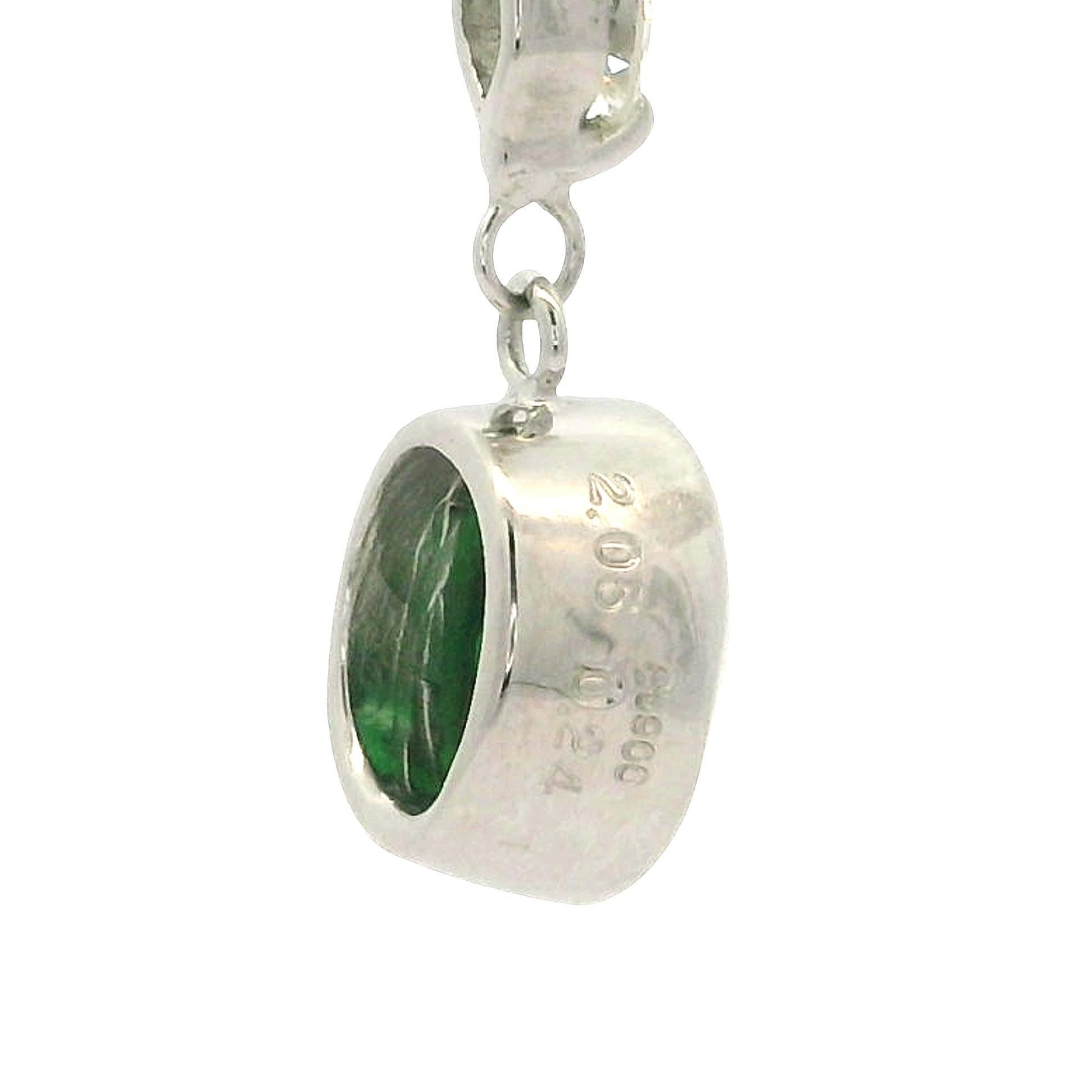 Platino 2.29ctw Tsavorite Diamond Long Drop Lariat Pendant Collar Ajustable en venta 1